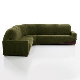 Super strečové poťahy NIAGARA zelená, rohová sedačka (š. 340 - 540 cm) 1