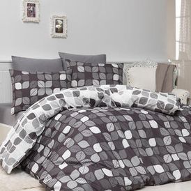 Bavlnené posteľné obliečky BUNKU sivá, francúzska posteľ 1