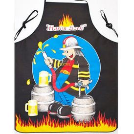 Kuchynská zástera - hasič čierna 1