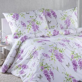 Bavlnené posteľné obliečky ORGOVÁN fialová, štandardná dĺžka 1