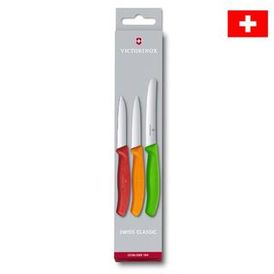 Nerezové kuchynské nože VICTORINOX SWISS CLASSIC s farebnými rukoväťami 3 ks 1