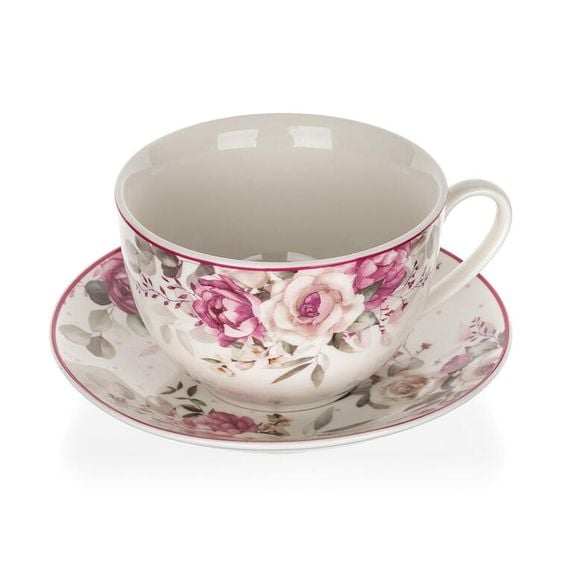 Keramická šálka s tanierikom ROSE 240 ml 2